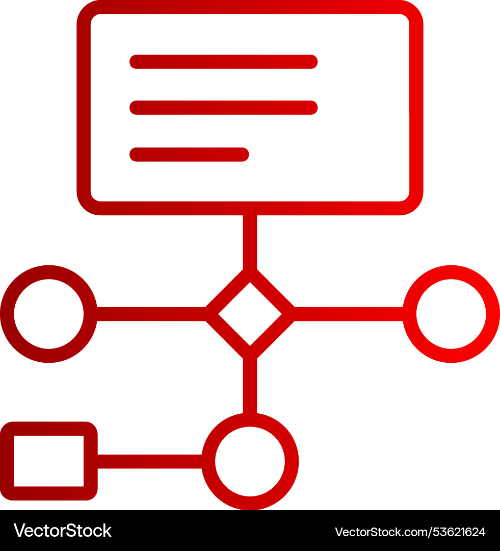 Workflow line gradient icon Vector Image
