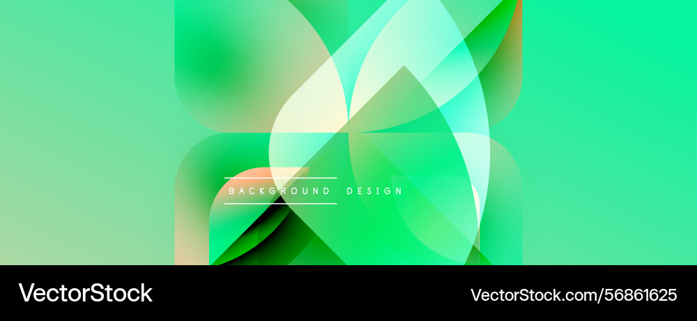 Abstract green background overlapping shapes Vector Image