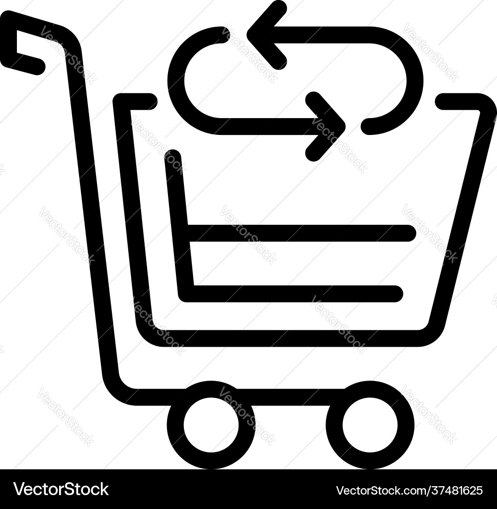 Cart Return Shopping-Symbol Umriss Stil Cart Return Shopping-Symbol Umriss Stil vektorbild