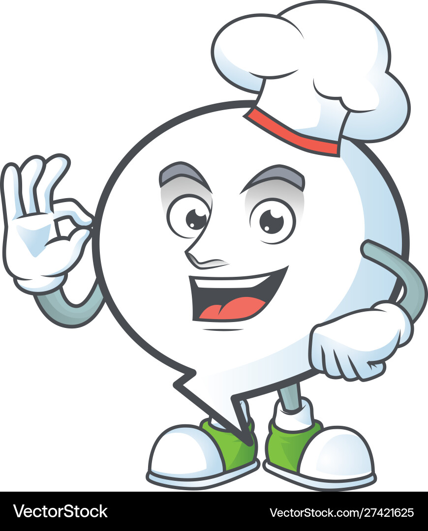 Chef pattern circle bubble with character shape Vector Image