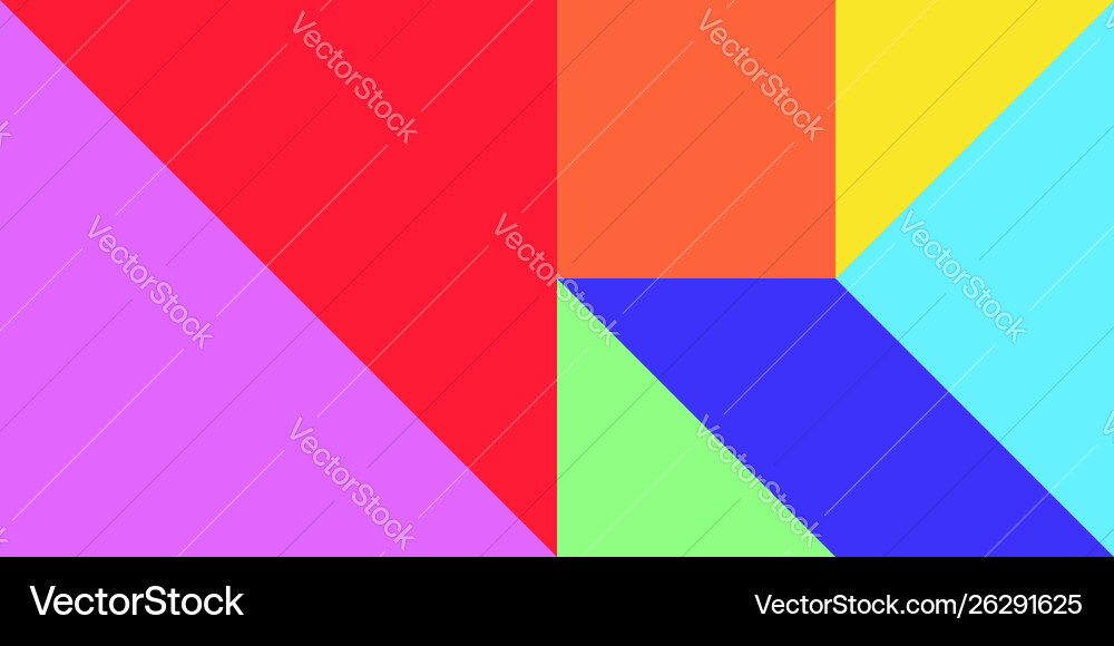 Color tangram puzzle in square or rectangle shape Color tangram puzzle in square or rectangle shape vector image