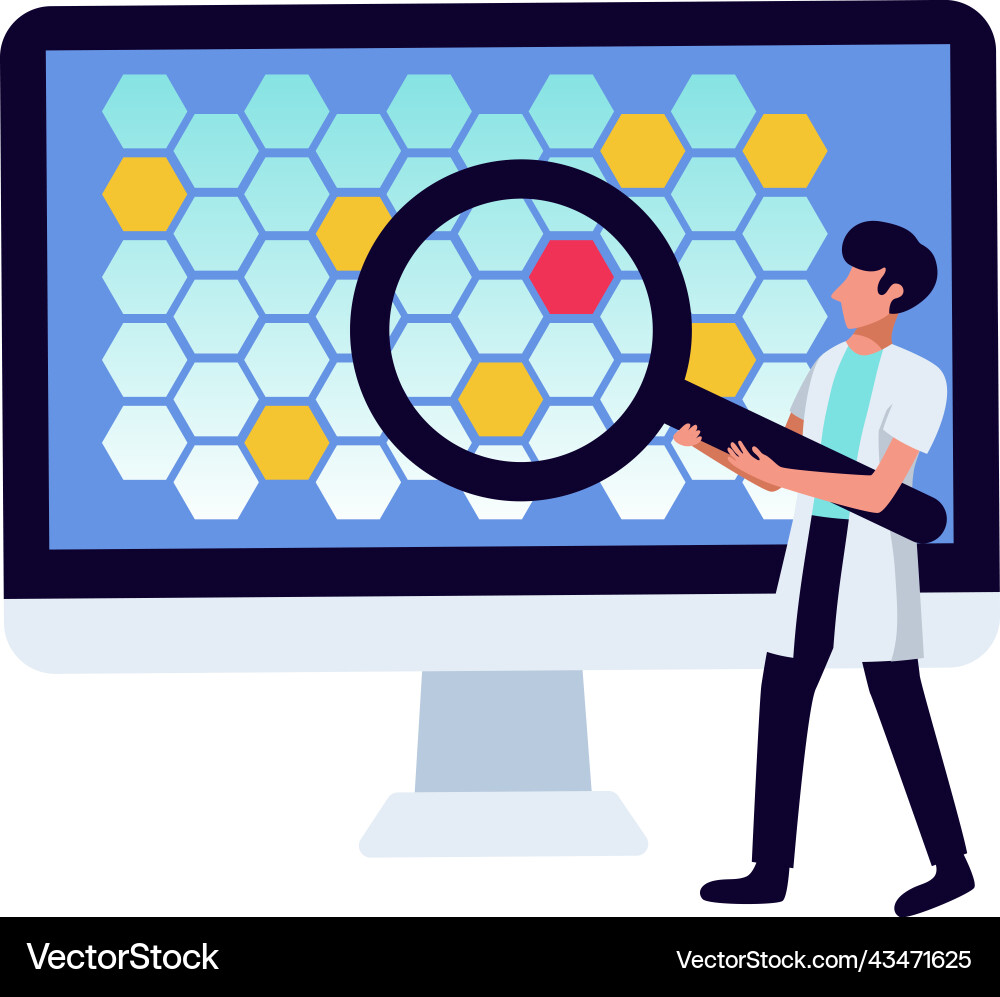 Computer cell search composition Computer cell search composition vector image