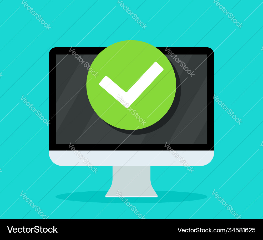 Computer Update Complete Notification vector image