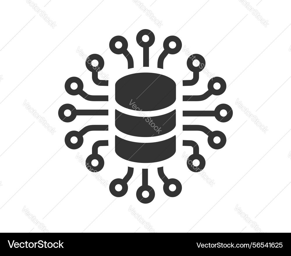 Conceptual graphic of a database server connected Conceptual graphic of a database server connected vector image