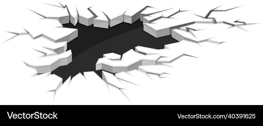Cracked Earth with Hole vector image