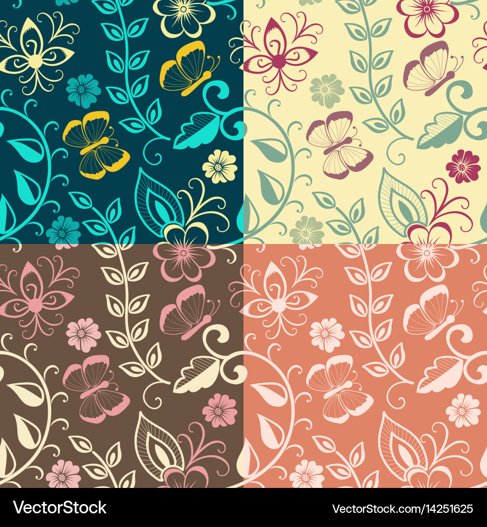 Flower seamless pattern element Vector Image