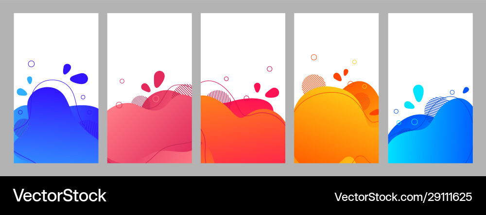 Fluid Color Abstract Background Set vector image
