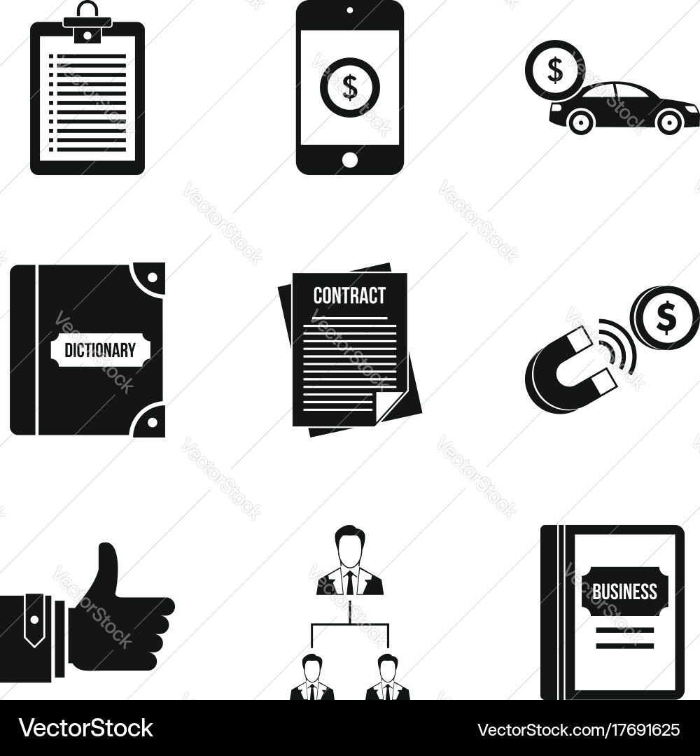International connection icons set simple style Vector Image
