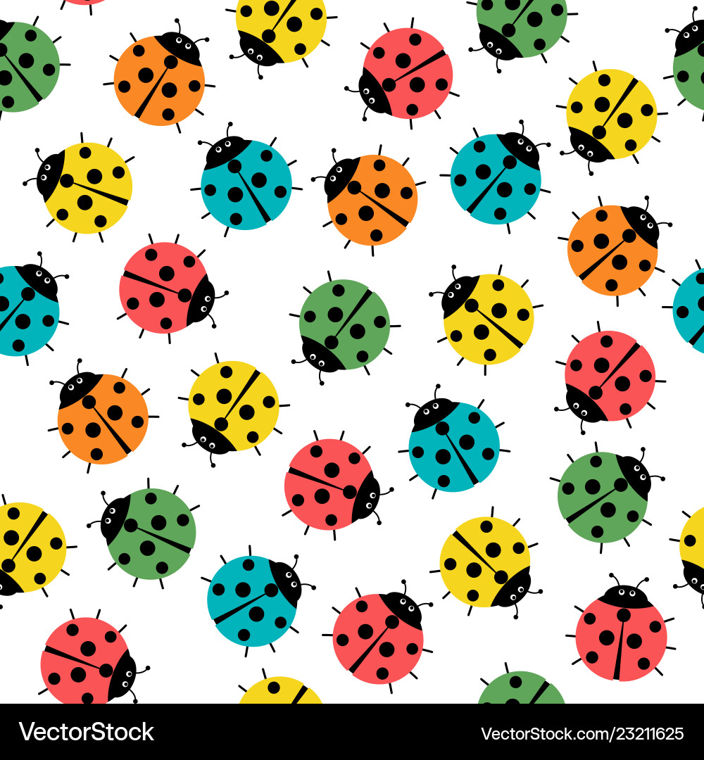 Ladybugs in colors seamless pattern abstract Ladybugs in colors seamless pattern abstract vector image