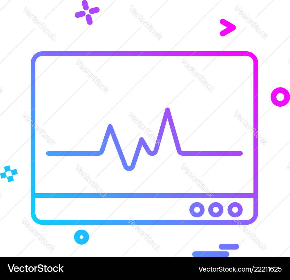 Lcd heart rate monitoring icon design Vector Image