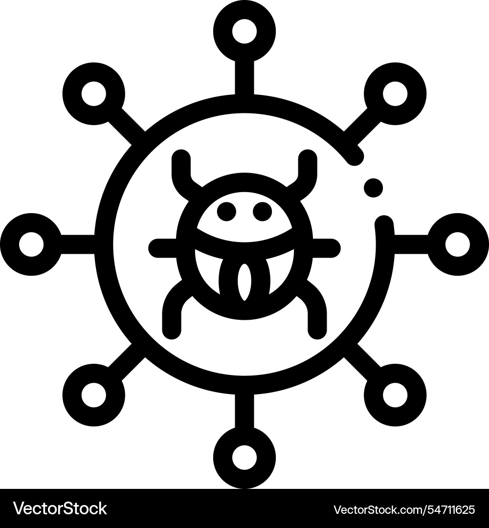 Malware icon thin linear style design isolated Malware icon thin linear style design isolated vector image