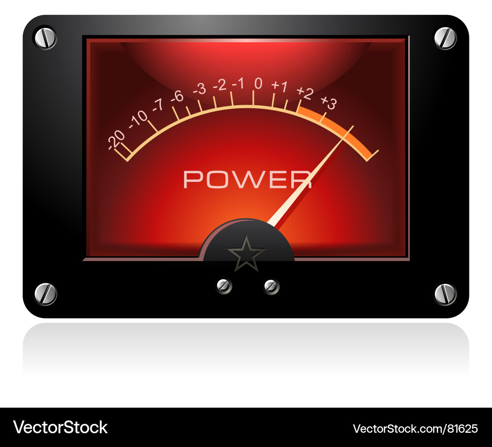 Red Analog Power Meter vector image