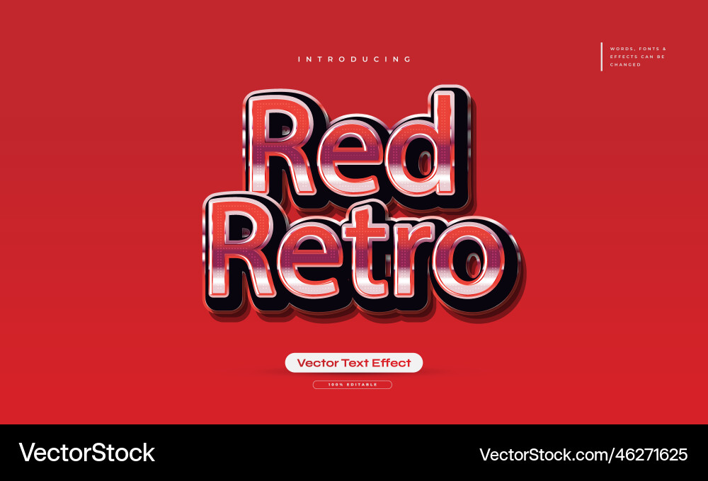 Red retro text style with 3d effect Red retro text style with 3d effect vector image