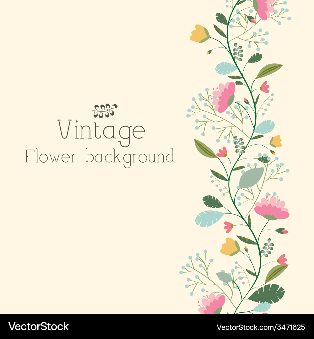Retro Floral Background Vector Image