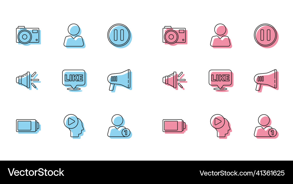 Set line battery charge level indicator head Set line battery charge level indicator head vector image
