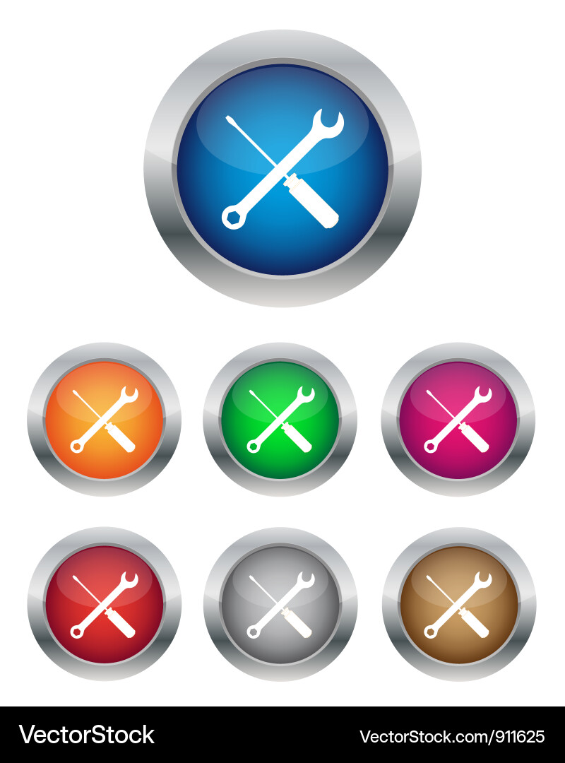 Settings buttons vector image