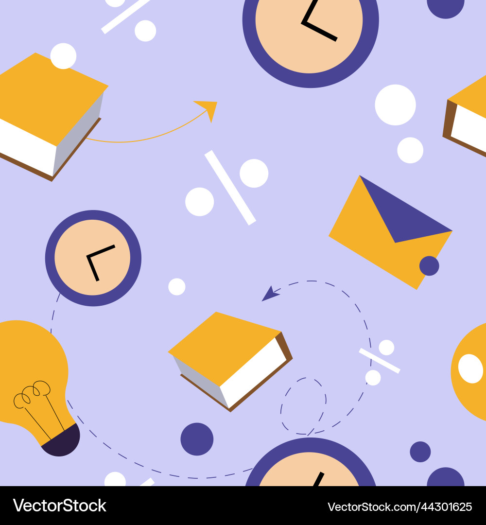 Textbook and email letter clock light bulb Textbook and email letter clock light bulb vector image
