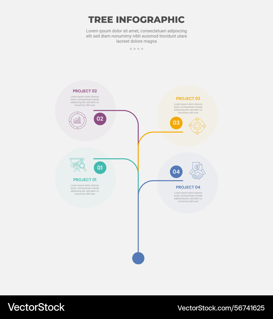 Tree shape visualization infographic outline Tree shape visualization infographic outline vector image