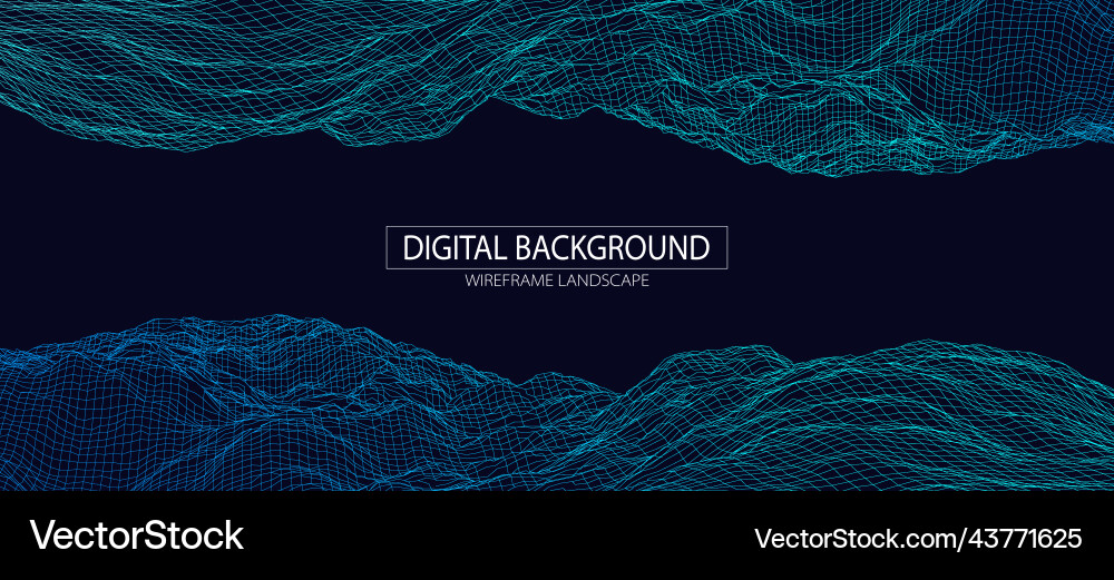 Wireframe Landschaft Hintergrund futuristisch Wireframe Landschaft Hintergrund futuristisch vektorbild