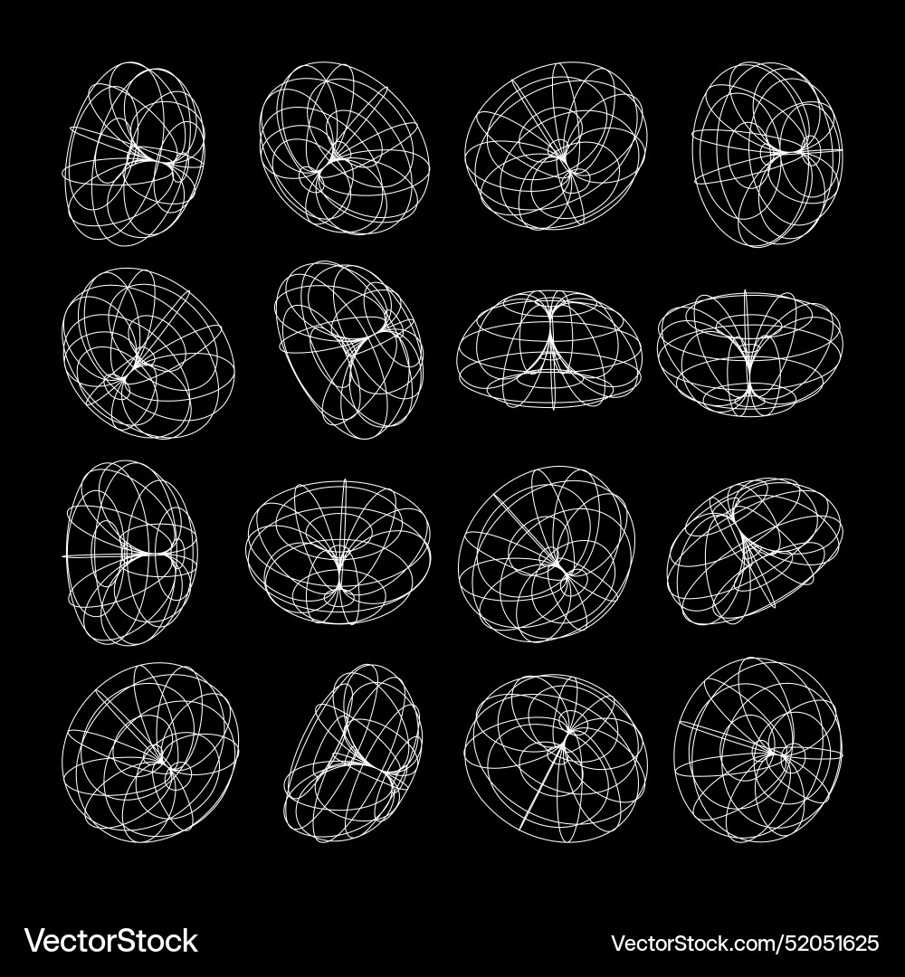 Wireframe lined shapes perspective mesh 3d grid Wireframe lined shapes perspective mesh 3d grid vector image