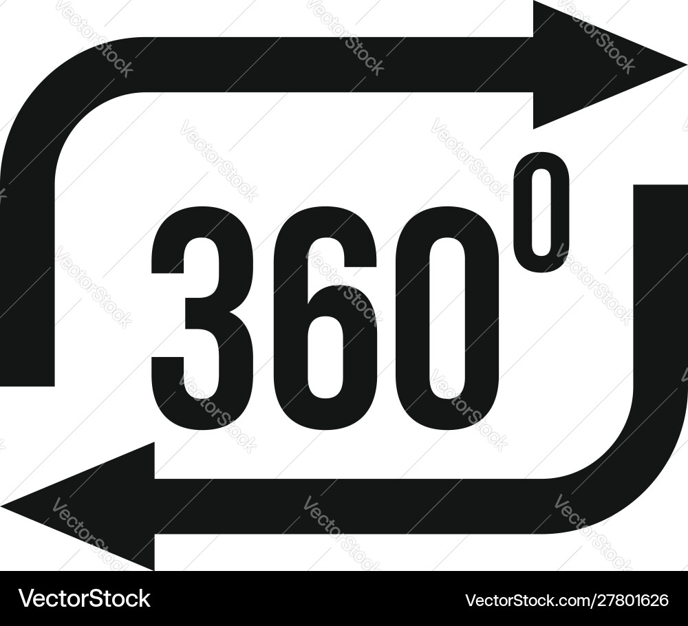 360 degrees simulation icon simple style 360 degrees simulation icon simple style vector image