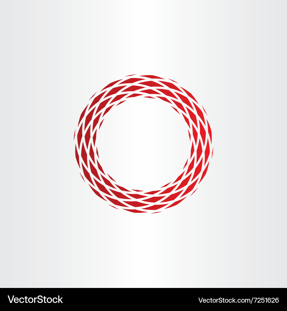 Abstract circle frame red background element vector image