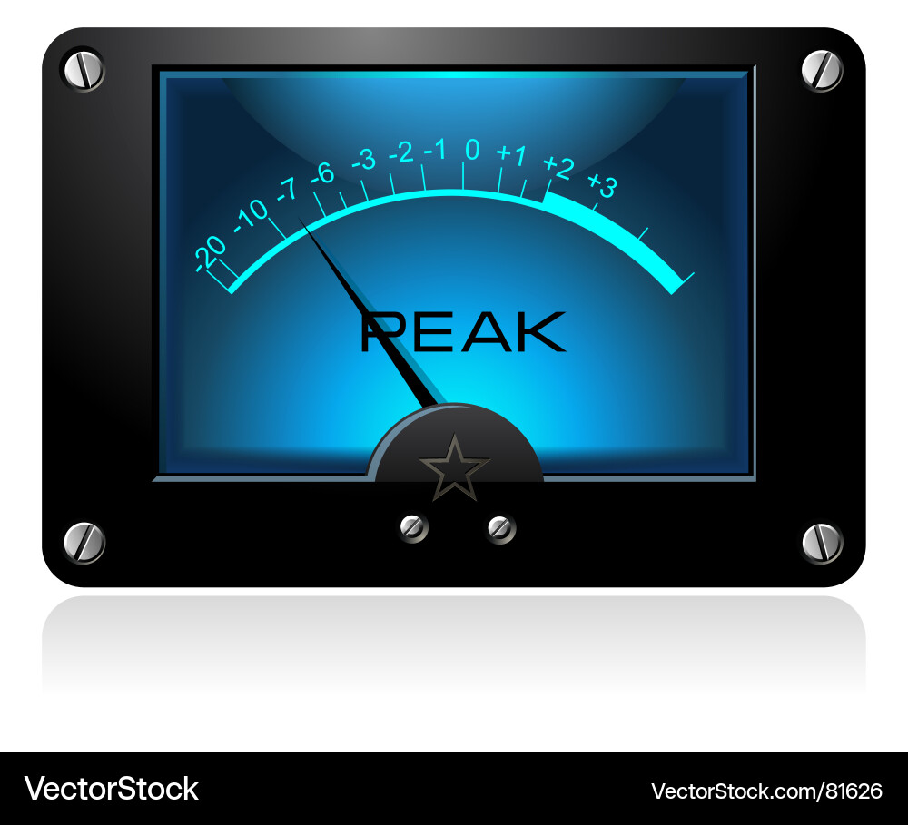 Blue Analog Meter with Peak Indicator vector image