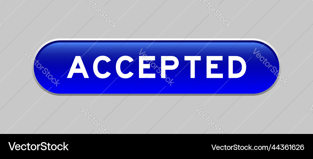 Blue color capsule shape button with word Blue color capsule shape button with word vector image