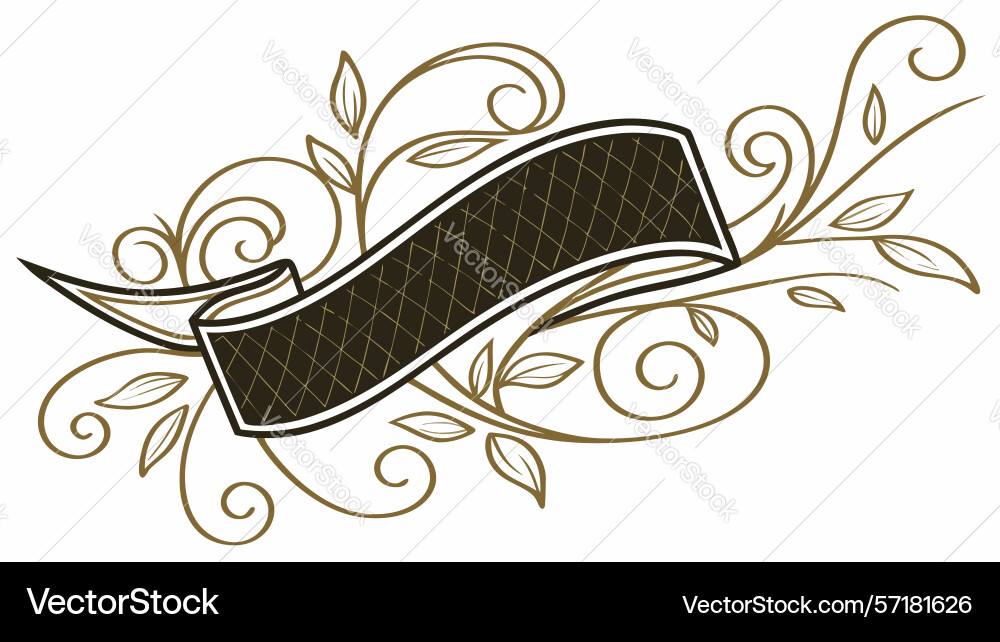 Classic ornate banner element with elegant scroll Vector Image