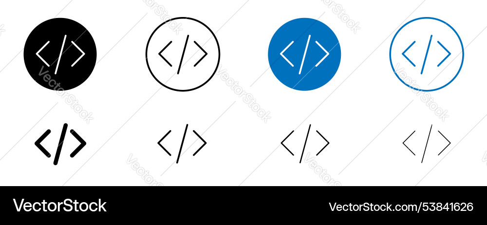 Code icon set Vector Image