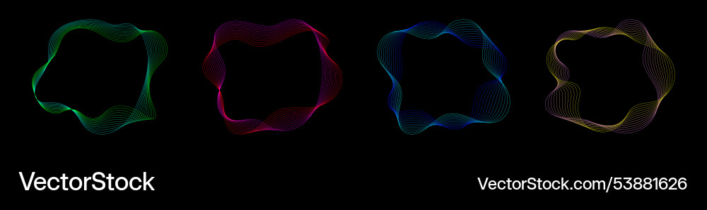 Colorful abstract waveforms on a dark background Colorful abstract waveforms on a dark background vector image