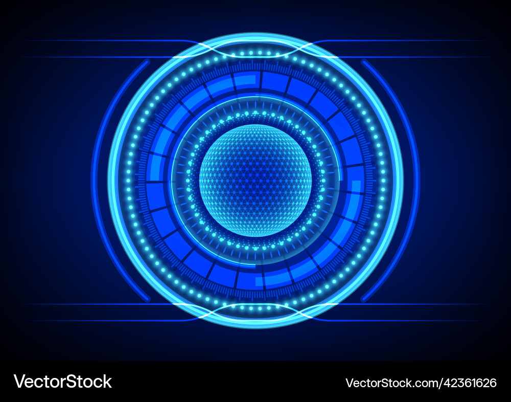 Digital abstract background circle cog hitech Vector Image