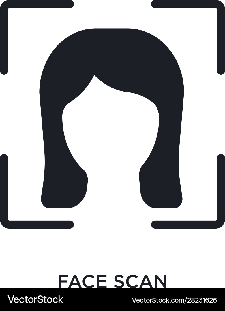 Face scan isolated icon simple element from smart Face scan isolated icon simple element from smart vector image