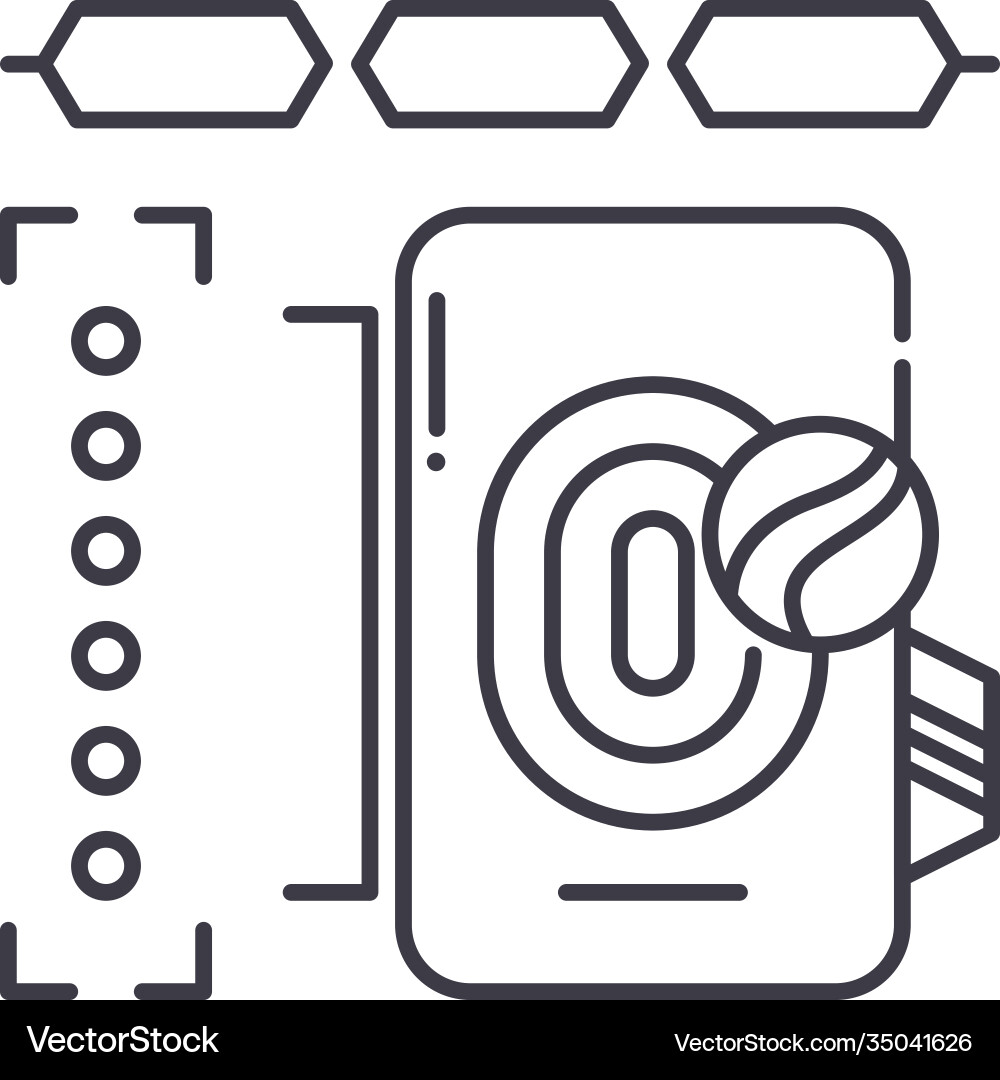 Fingerprint scan icon linear isolated Vector Image