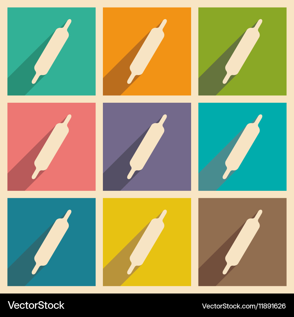 Flat with shadow concept and mobile application vector image