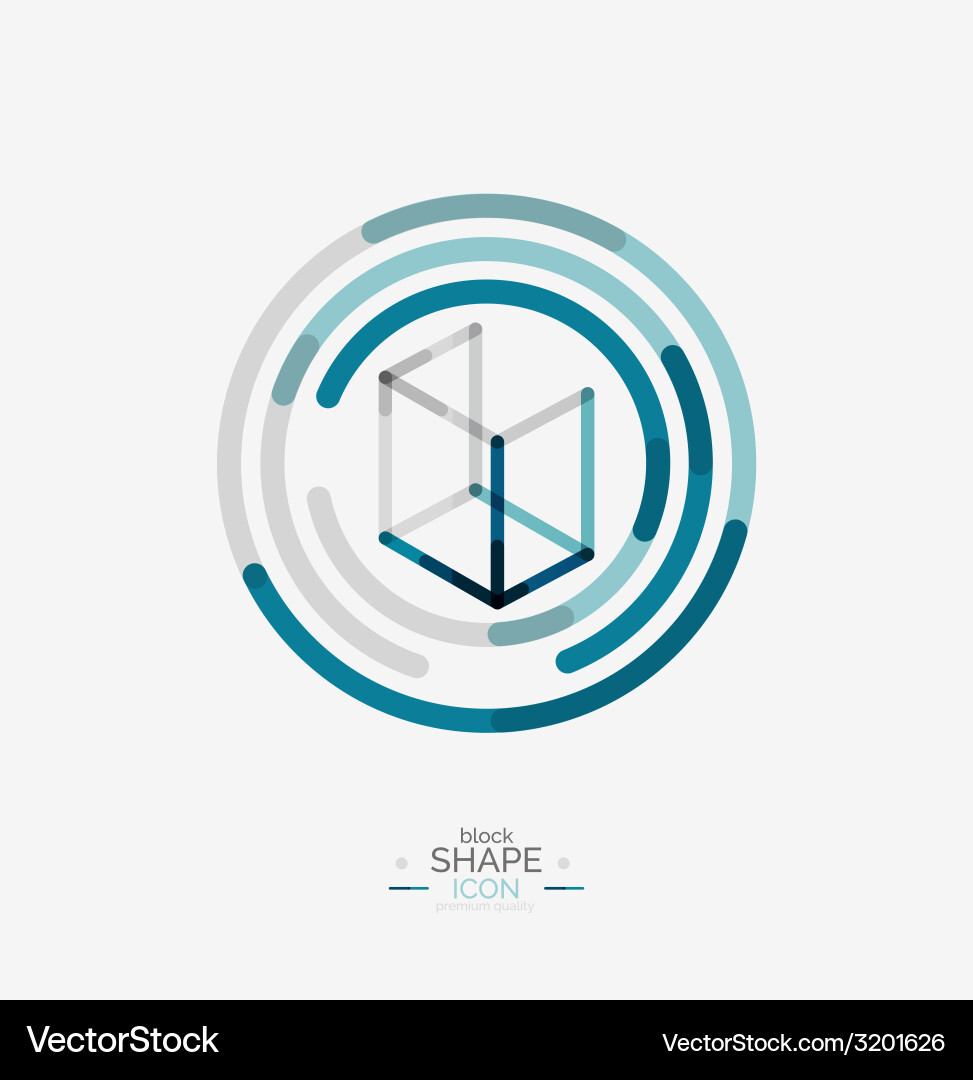 Geometric Line Block Icon vector image
