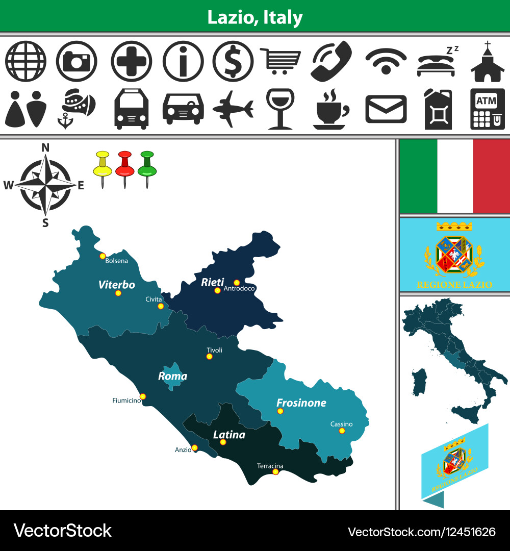 Karte von Lazio Italien Vektorbild