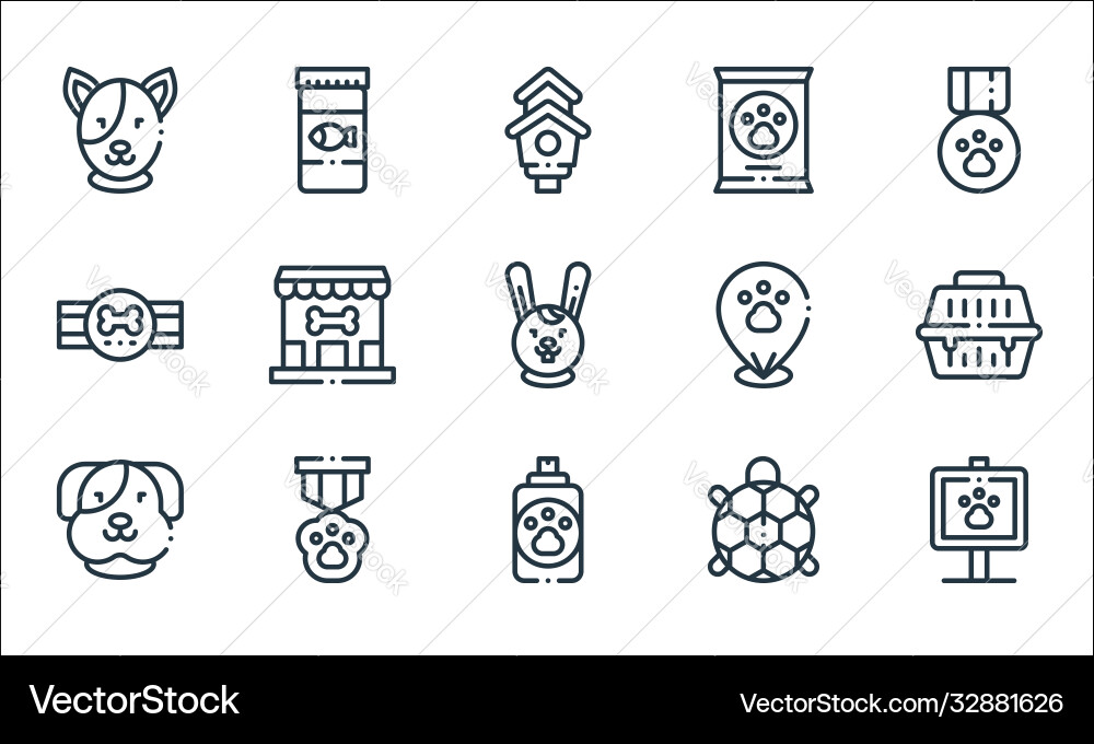 Pets line icons linear set quality Vector Image