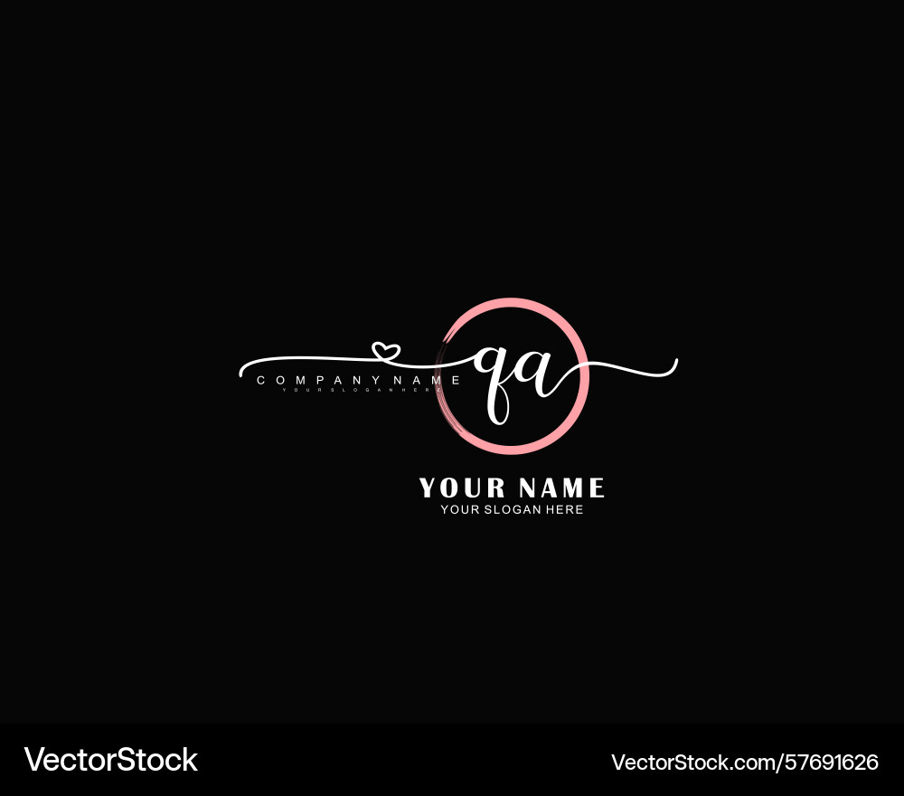 Qa initial logo design with floral Qa initial logo design with floral Vector Image