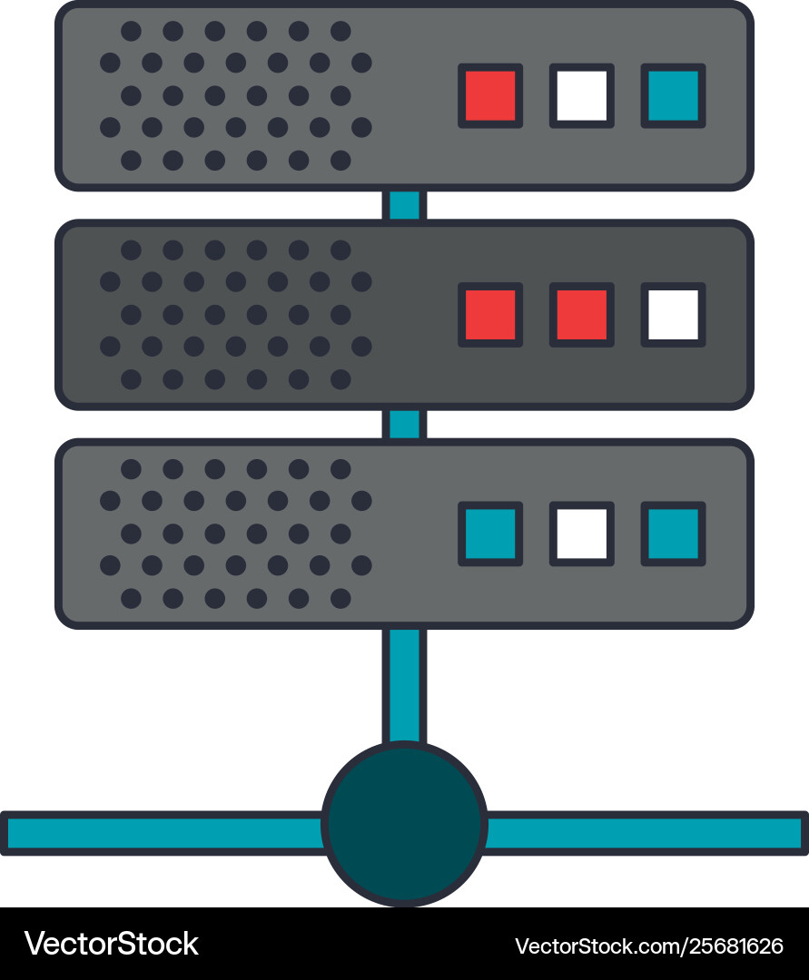 Servers database technology isolated symbol Servers database technology isolated symbol vector image