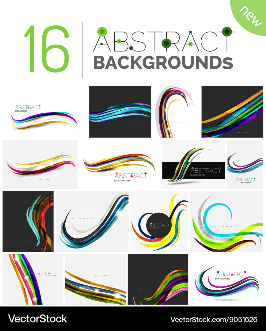 Set of dynamic waves Vector Image