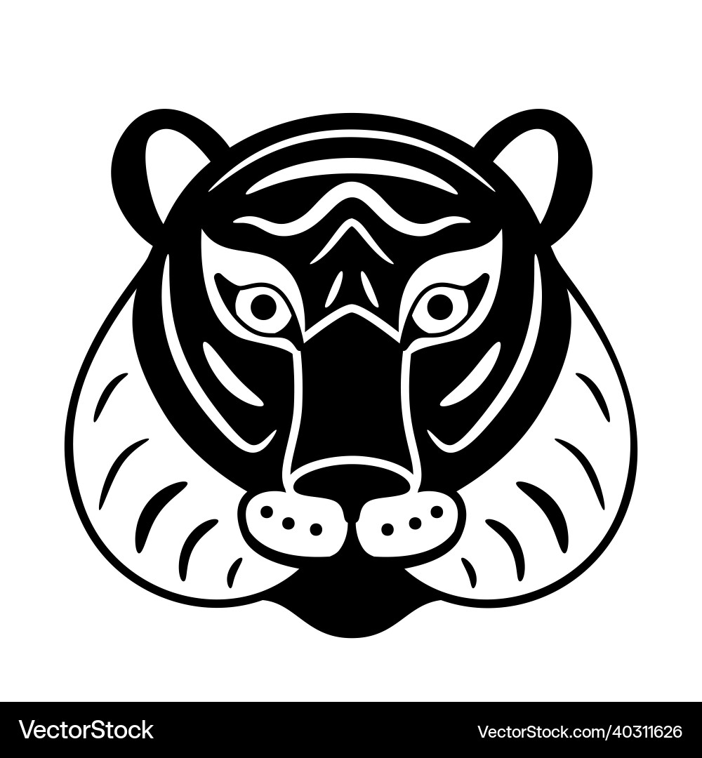 Tiger face background black and white Tiger face background black and white vector image