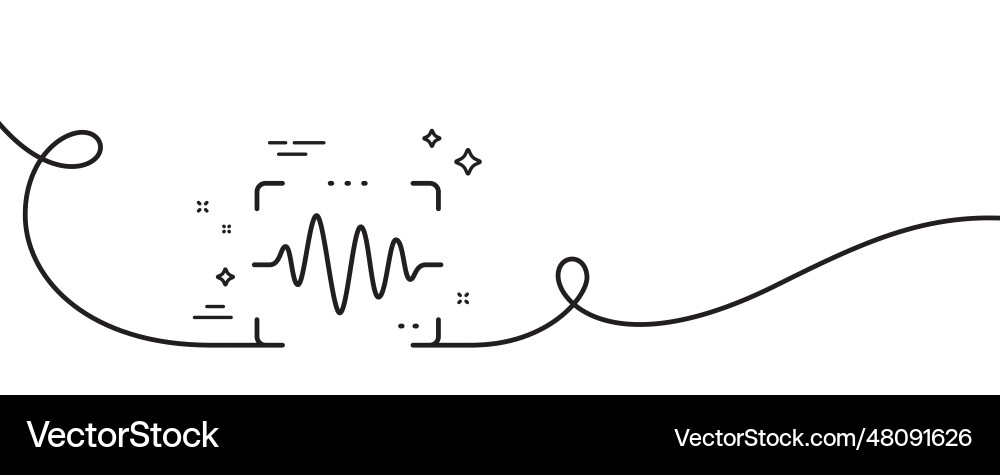 Voice wave line icon sound scan sign continuous Voice wave line icon sound scan sign continuous vector image