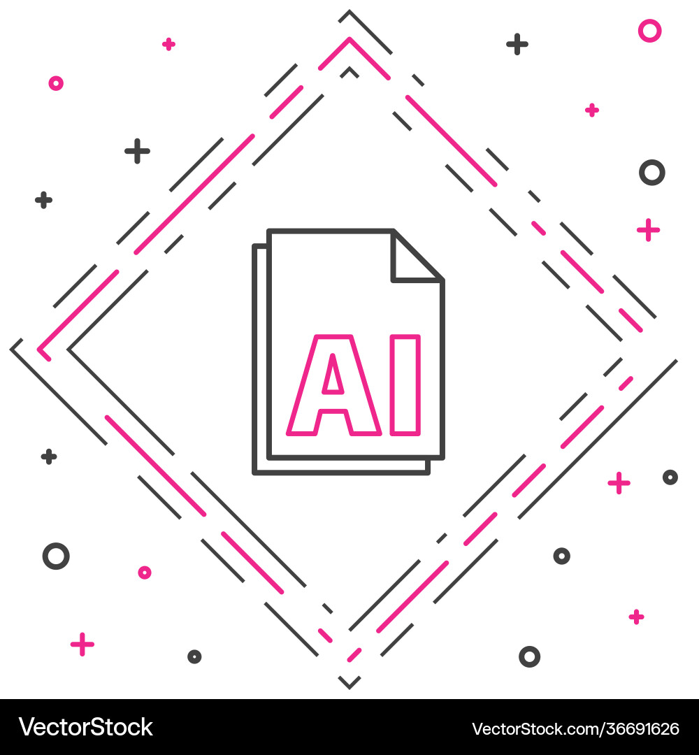 Zeile ai Datei Dokument herunterladen Schaltfläche Symbol Zeile ai Datei Dokument herunterladen Schaltfläche Symbol vektorbild