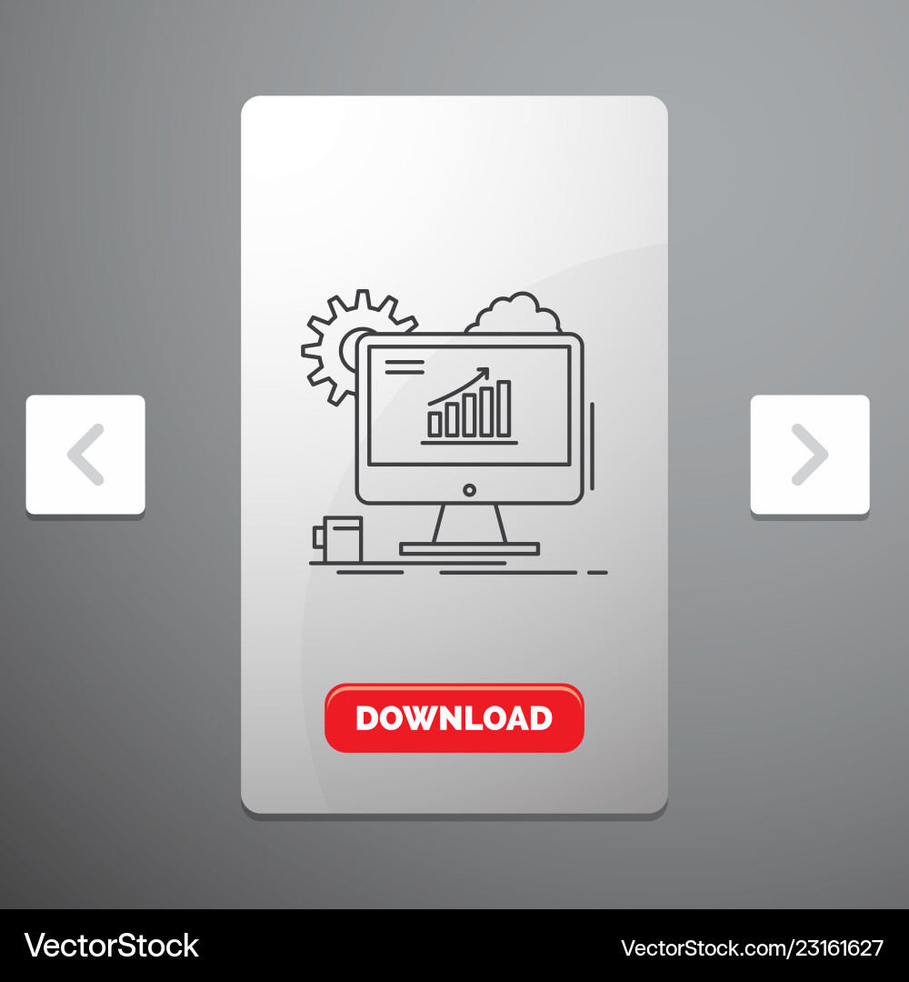 Analytics chart seo web setting line icon Analytics chart seo web setting line icon vector image