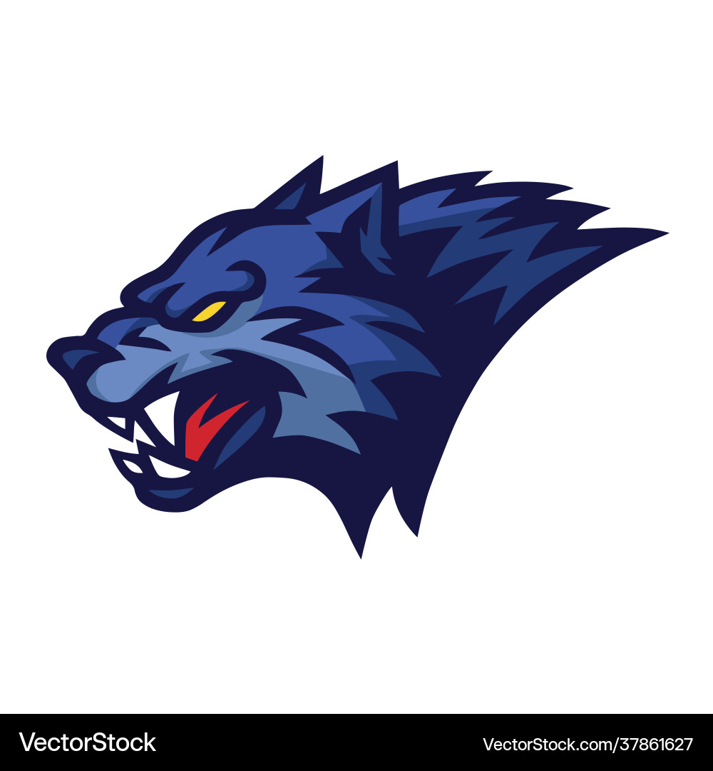 Angry Wolf Mascot Logo Vector Image