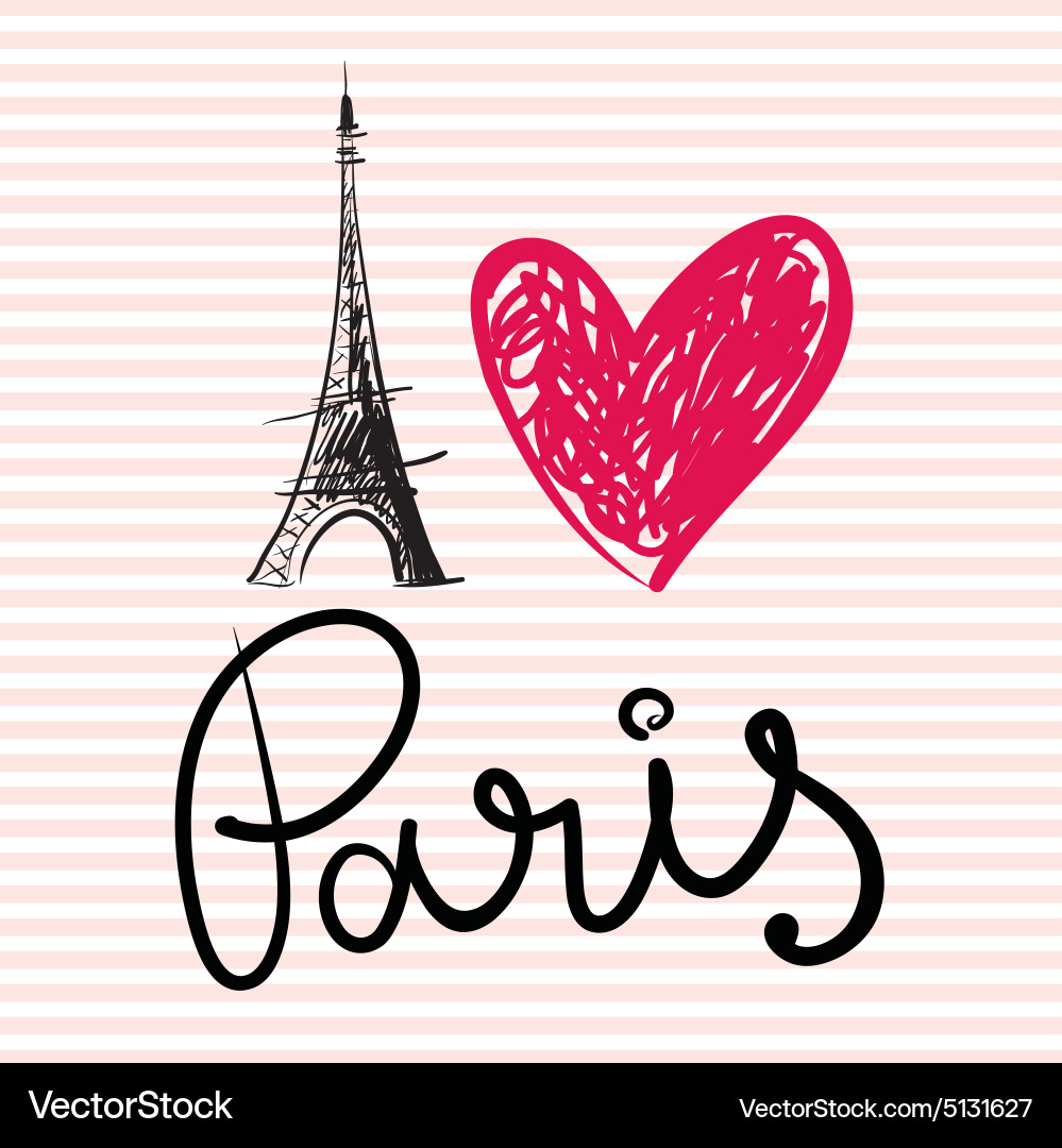 Artistic eiffel tower design vector image