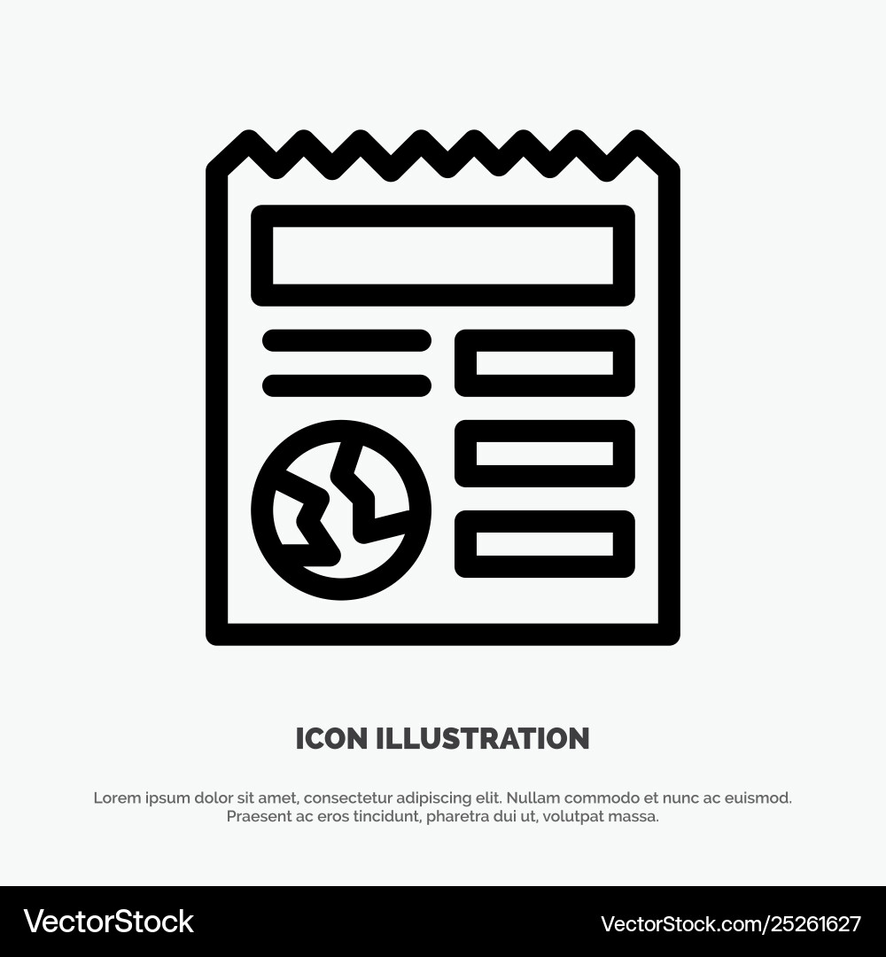 Basic document globe ui line icon Basic document globe ui line icon Vector Image