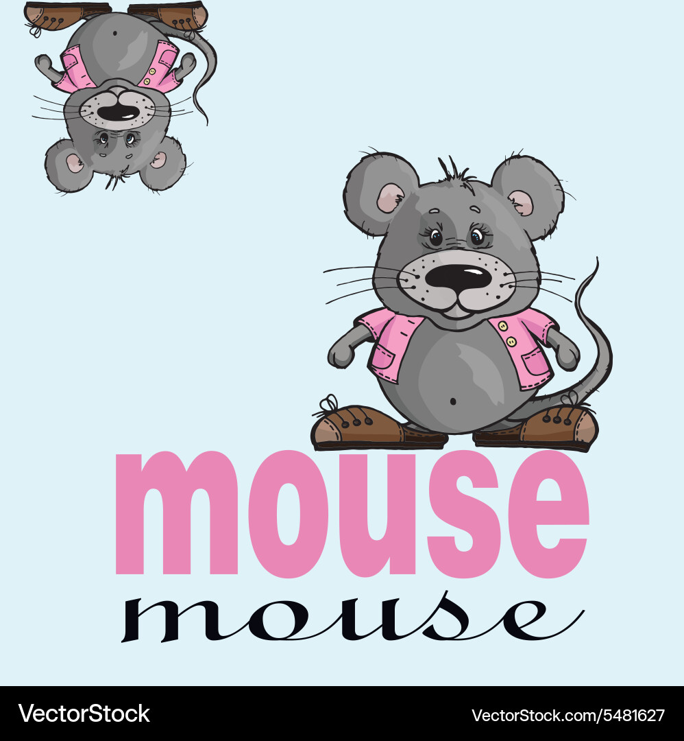 Beautiful card with text and mouse vector image