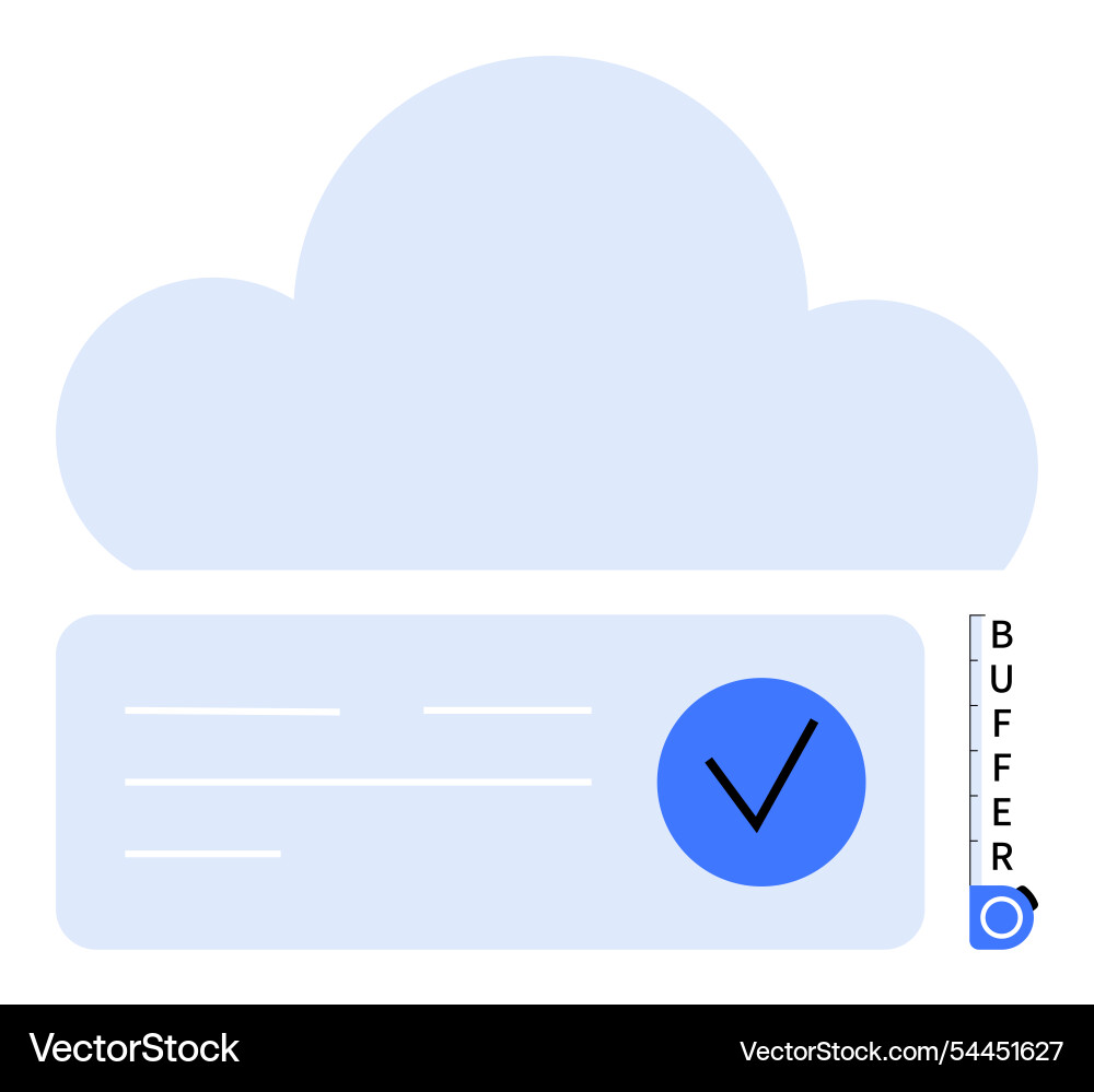 Cloud storage with checkmark for data validation Vector Image